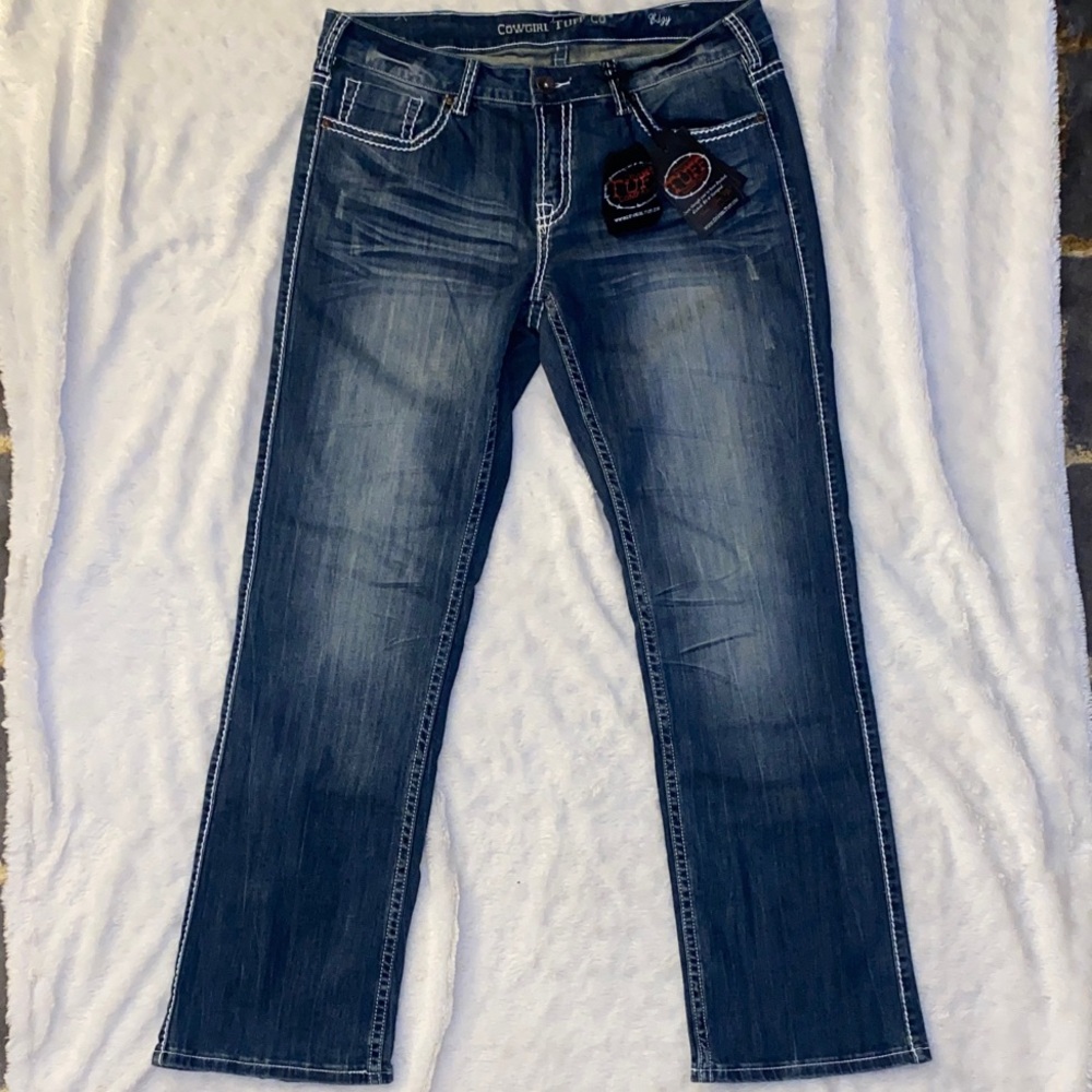 NWT Cowgirl Tuff SZ:34 Bootcut Blue Jeans